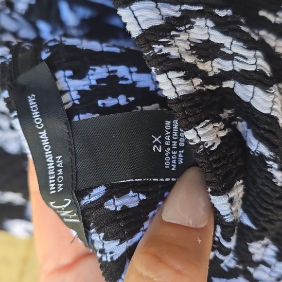 INC black white embellished ikat tribal print maxi dress 2x NWT - Picture 8 of 10